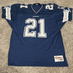 Vintage Wilson NFL Dallas Cowboys Deion Sanders Jersey Men's Size XL/50 Blue